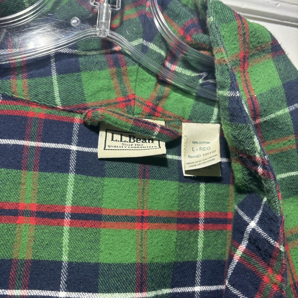 Vintage LL Bean Mens Large Plaid Flannel Belted Robe Pocket & Pants Combo Read - Picture 3 of 7